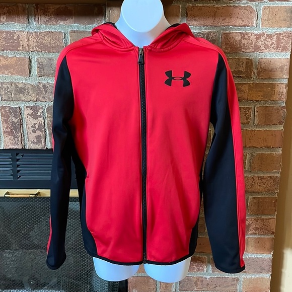 Under Armour Red & Black Full Zip Hoodie - Picture 1 of 5